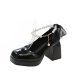 Women's Chunky Heel Black French High Heels