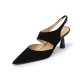 French Retro Pointed Toe Low-cut High Heels Closed Toe Slingback Sandals