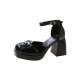 Women's French Thick Bottom Thick With A Word Buckle With Waterproof Platform High Heels