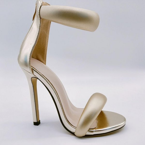 New Simple Style Strap Gold Thin Heel High Heels