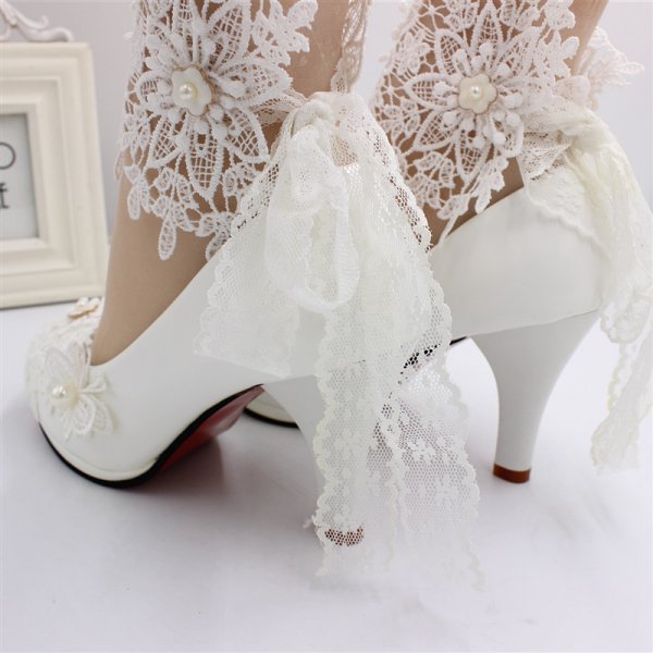 Bridal White Plus Size High Heels