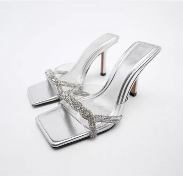 Fashion New Silver Shiny High Heels