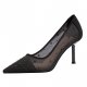 Korean Fashion Pointed Toe Rhinestone High Heels Mesh Stiletto Heel