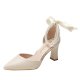 High Heels Women's Chunky Heel Hollowed Pointed-toe Ankle-strap Shoes