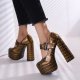 Women's Retro High Heels With Round Toe