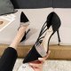 Spring And Summer New Fashion Rhinestone Casual Pointed High Heels