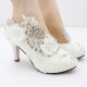 3D Floral White Lace High Heels