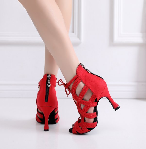 Breathable Latin Dance High Heels Black