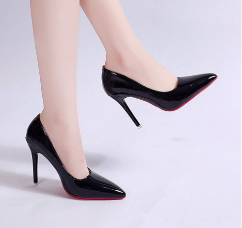 Pumps Women's Stiletto Heel Pointed Toe Sexy High Heels Shallow Mouth Super High Heel Solid Color