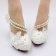 3D Floral White High Heels