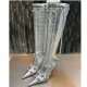 Rivet Pin Buckle Large Boots High Heels